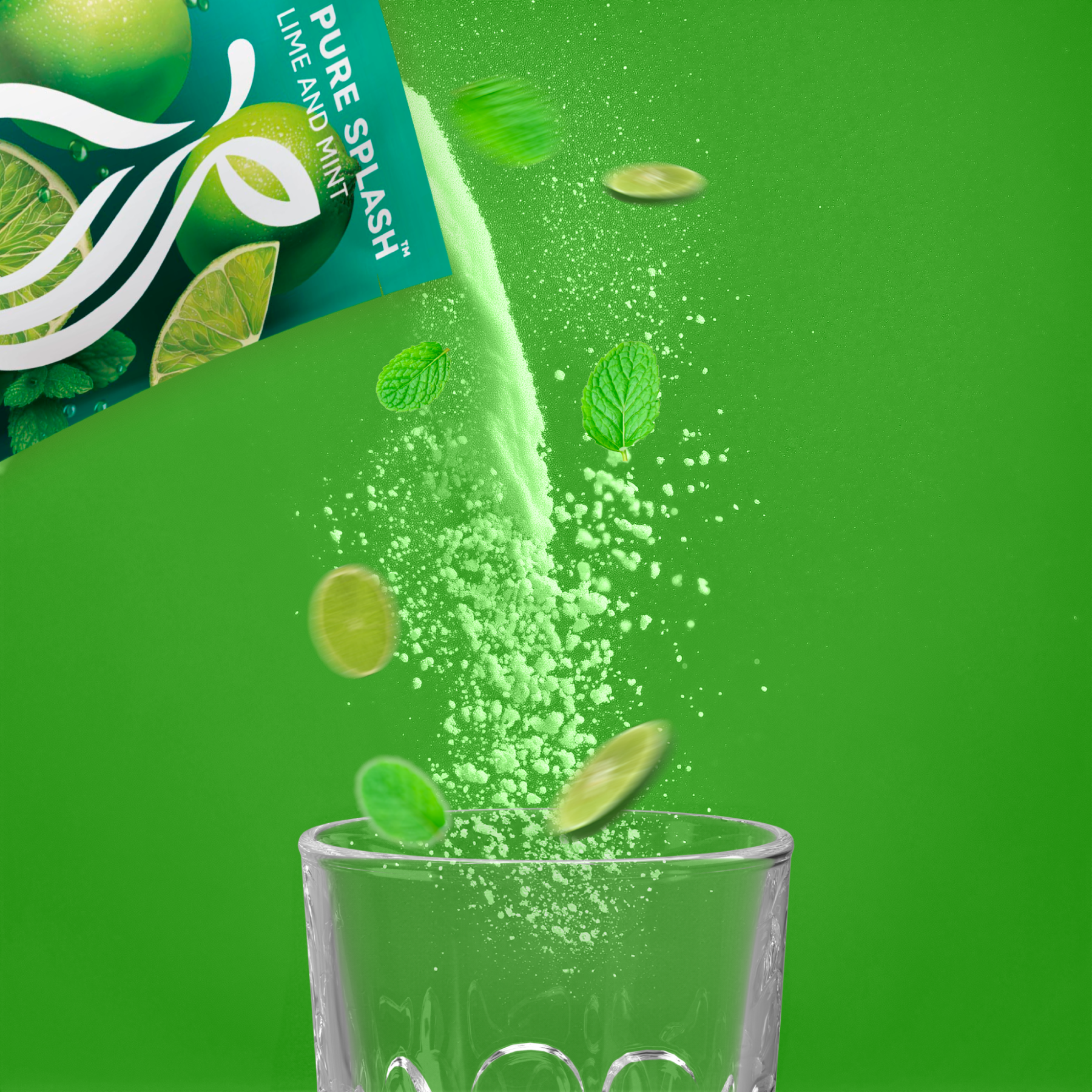 Lime & Mint Zest Refresher Hydration Powdered Drink – 15 Single On-The-Go Packets