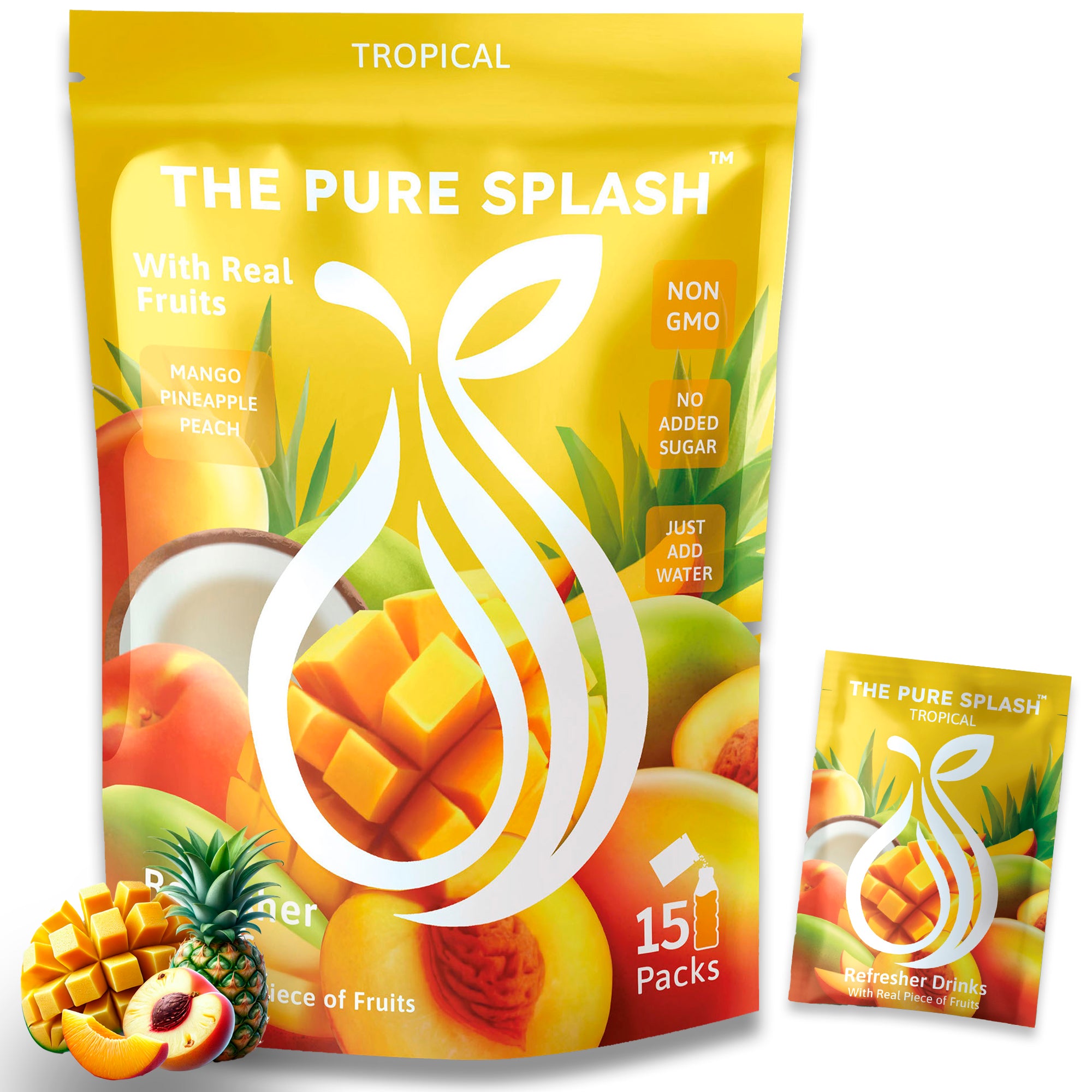 Tropical Paradise Refresher Hydration Drink – 15 Single On-The-Go Packets